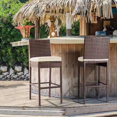 28" Patio Bar Stool with Cushion by Patio Novagarden