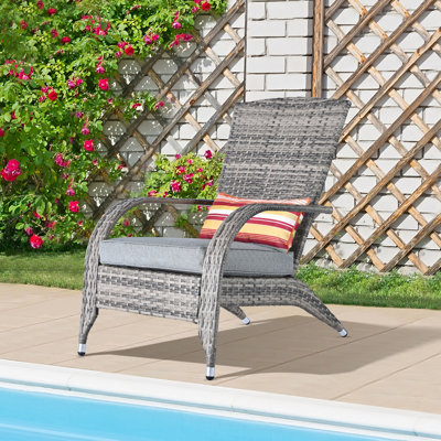 Pahoua Outdoor Patio Wicker/Rattan Adirondack Chair by Winston Porter