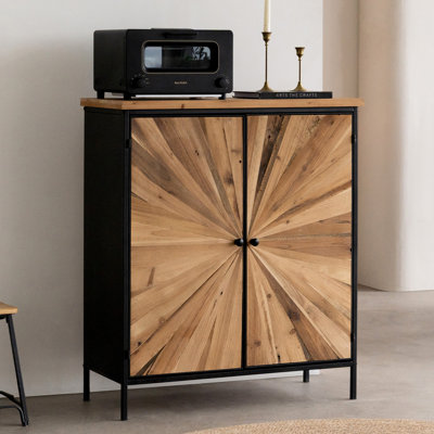 Mahisha 36" * 31" 2 Door Storage Cabinet With Reclaimed Natural Wood Doors by Union Rustic