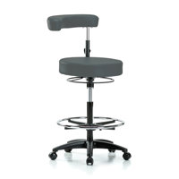 PERCH Height Adjustable Dental Stool with Procedure Arm and Foot Ring | High Bench Height 24.5-32" by Perch Chairs & Stools