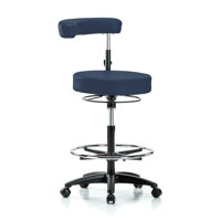 PERCH Height Adjustable Dental Stool with Procedure Arm and Foot Ring | High Bench Height 24.5-32" by Perch Chairs & Stools