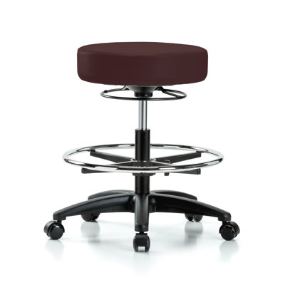 PERCH 360 Degree Height Adjustable Swivel Stool with Foot Ring | Medium Bench Height 20.5-28" by Perch Chairs & Stools