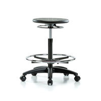 PERCH Polyurethane Industrial Stool with Foot Ring | High Bench Height 23-33" by Perch Chairs & Stools