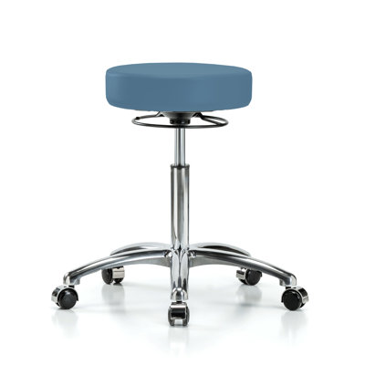 PERCH Chrome 360 Degree Height Adjustable Swivel Stool | Medium Bench Height 20.5-28" by Perch Chairs & Stools