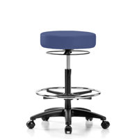 PERCH Stella Height Adjustable Stool with Foot Ring | Medium Bench Height 21-28.5" by Perch Chairs & Stools