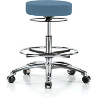PERCH Stella Height Adjustable Stool with Foot Ring | Medium Bench Height 21-28.5" by Perch Chairs & Stools
