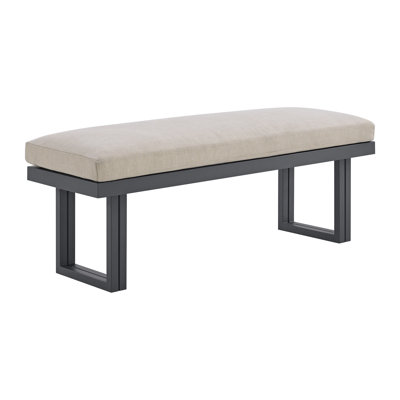 Picket House Furnishings Fresca Dining Bench - Dark Grey And Olefin Beige by Picket House Furnishings