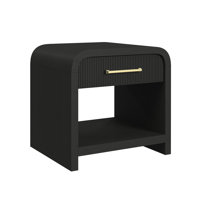 Palaiseur End Table with USB in Black with Grain by Millwood Pines