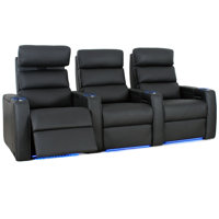 Power Leather Home Theater Sofa by Orren Ellis