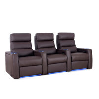 Power Leather Home Theater Sofa by Orren Ellis