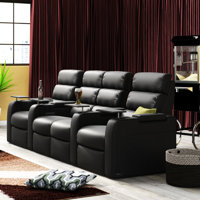 Power Leather Home Theater Configurable Seating by Orren Ellis
