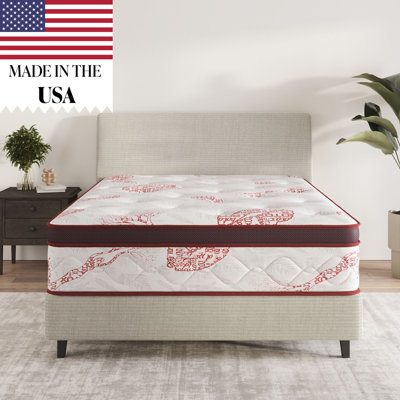 13" Medium-Firm Hybrid Mattress, Edge to Edge Pocket Coil, Bed in A Box,Ottopedic by Alwyn Home