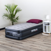 Pittman Outdoors PPI-TWIN18_BLK Twin Never Leak Comfort Coil Double High Air Mattress with Built-in Electric Pump by Pittman Outdoors