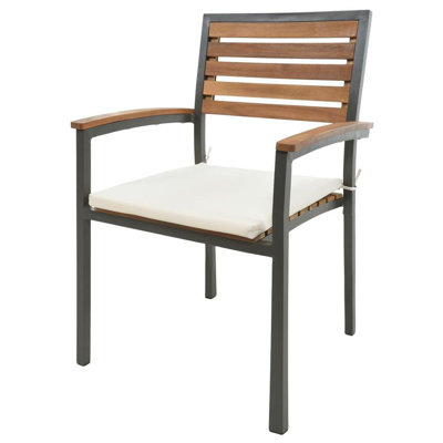 Boca Grande Stacking Acacia Patio Dining Armchair by Panama Jack Outdoor