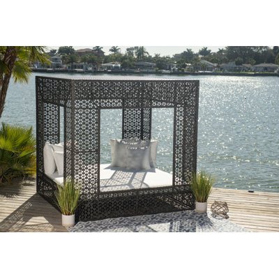 79" Wide Outdoor Wicker Rectangular Patio Daybed with Cushions by Panama Jack Outdoor