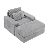 Kothan 44" Deep Seat Single Corduroy Sofa With Ottoman by Latitude Run