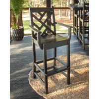 POLYWOOD Chippendale Bar Arm Chair in Sand by POLYWOOD