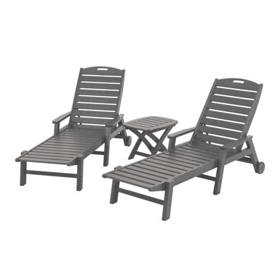 POLYWOOD Nautical 3-Piece Chaise Set by POLYWOOD