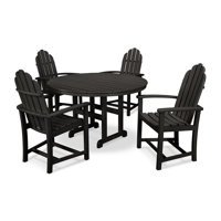 POLYWOOD Classic Adirondack 5-Piece Round Farmhouse Dining Set