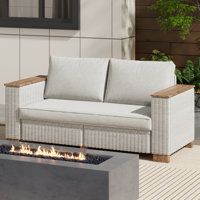 Leiny Akosh 63" Wide Outdoor Patio Sofa with Cushions by Latitude Run