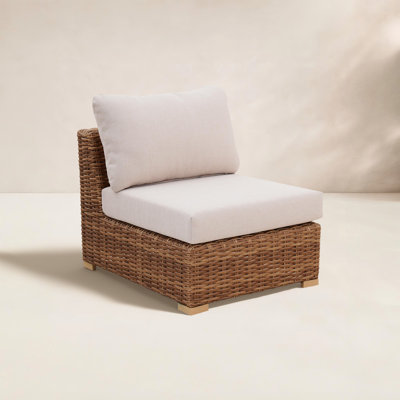 Windsor Aluminum Rattan Single Armless Sofa by Birch Lane