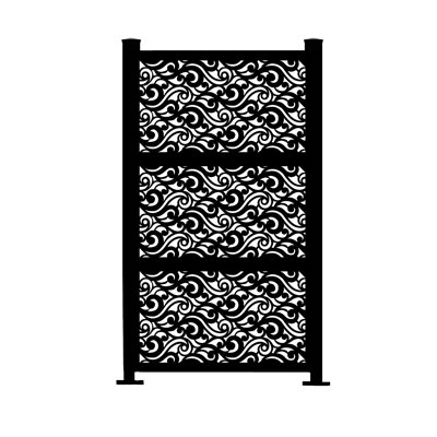6.5 .ft H x 4.5 .ft W Laser Cut Metal Privacy Screen Fence, Decorative Outdoor Divider by Porpora