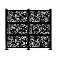 6.5 ft. H x 8.5 ft. W Laser Cut Metal Privacy Screen Fence, Decorative Outdoor Divider by Porpora