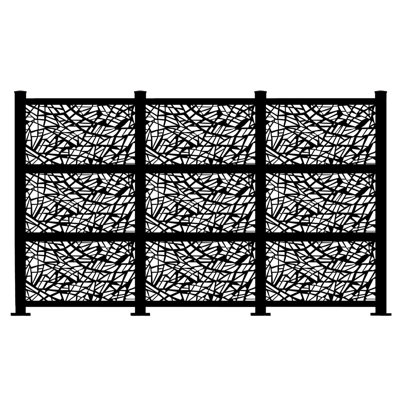 6.5 .ft H x 13 .ft W Cafe Galvanized Steel Privacy Screen by Porpora