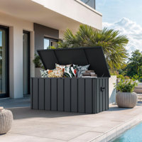 PURPLE LEAF Outdoor Deck Box Waterproof Lockable Storage Box Container with Lid Deck Organization for Patio Cushions Side Table Pool Accessories Garde