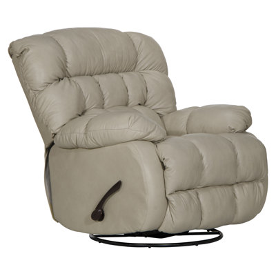Italian Leather Match Swivel Glider Recliner
