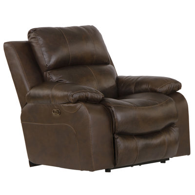 Akylah 42" Wide Leather Match Rocker Standard Recliner by Lark Manor