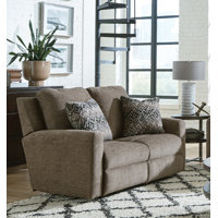 55.5" Dual Reclining Upholstered Loveseat with Accent Pillows by Red Barrel Studio