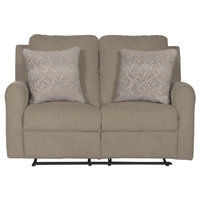 55.5" Dual Reclining Upholstered Loveseat with Accent Pillows by Red Barrel Studio