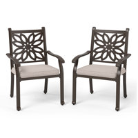Angelleigh Patio Dining Armchair with Cushion by Lark Manor