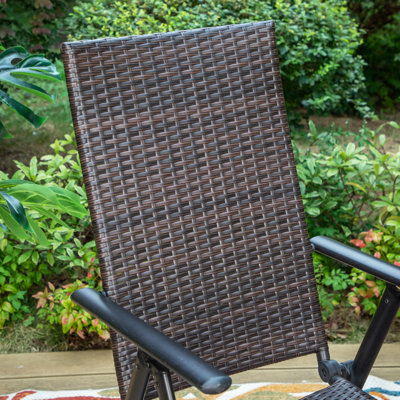 Alyah Folding Reclining Patio Dining Armchair With Adjustable Backrest by Lark Manor