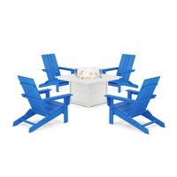 POLYWOOD x ALLModern Foldable Outdoor Adirondack Chair With Table by AllModern