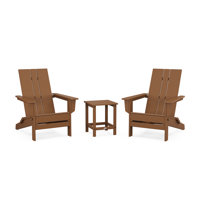 POLYWOOD x ALLModern Foldable Outdoor Adirondack Chair With Table by AllModern
