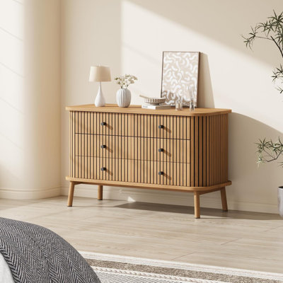 6 Drawer Dressers, Chest Of Drawers For Bedroom, Nightstand, Spacious Storage Boho Wicker Dresser by Yuan Home