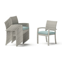 Ehrenfried Stacking Patio Dining Armchair With Sunbrella Cushion Covers by George Oliver