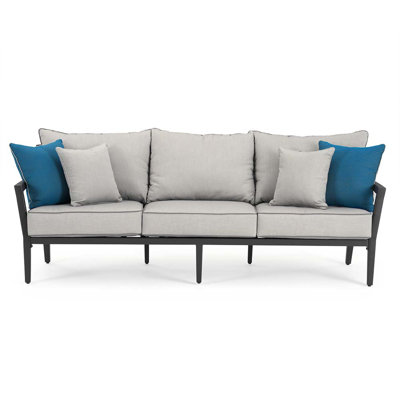Calliann 88" Wide Outdoor Patio Sofa with Sunbrella Cushion Covers by Wildon Home