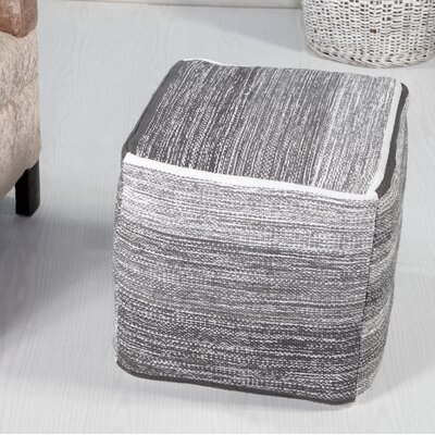 Durdham Park Modern Distressed Handmade Cotton Cubic Upholstered Ottoman Pouf by Ebern Designs