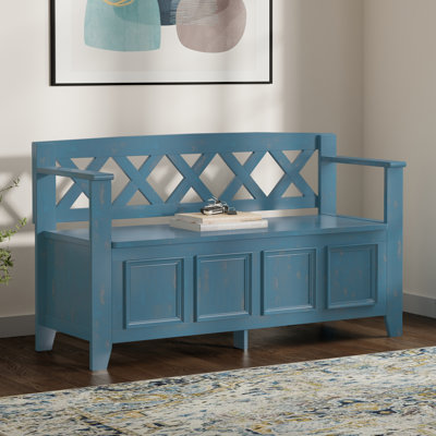 Amherst 48"W Solid Wood Entryway Storage Bench with Lift-Top Lid and Dual Compartments by Simpli Home