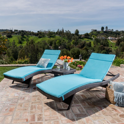 Frankel 79.53" Long Chaise Lounge Set with Cushions and Table by Red Barrel Studio