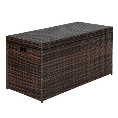 135 Gallon Wicker Deck Box in Brown by Rebuyhome