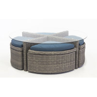 Losey Round 4- Person 48" Long Wicker/Rattan Dining Set by Rosecliff Heights