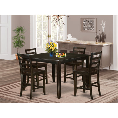 Krull  8 - Person Counter Height Butterfly Leaf Rubberwood Solid Wood Dining Set by Red Barrel Studio