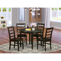 Hillhouse Rubberwood Solid Wood Dining Set by Red Barrel Studio