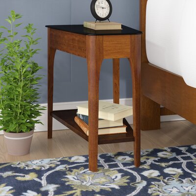 Alantis Obsidian Solid + Manufactured Wood Wedge Table by Lark Manor