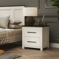 Roundhill Furniture Realynn 5-Piece Wood Bedroom Set, Panel Bed with Dresser, Mirror, and 2 Nightstands, Off-White Finish by Roundhill Furniture