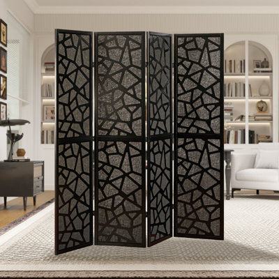Roundhill Furniture Aurra 4-panel Wood Room Divider, Folding Portable Partition Screen by Roundhill Furniture